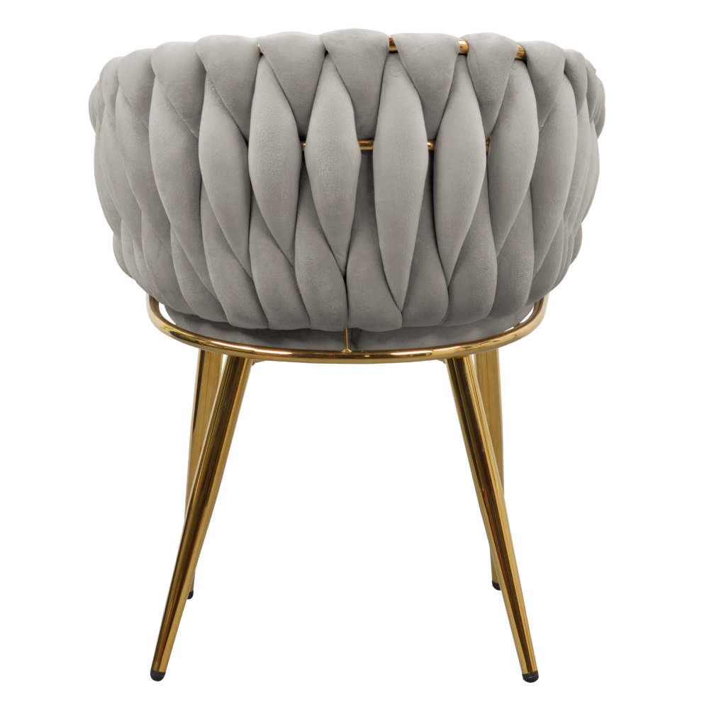 Étkezőszék, szürkésbarna Taupe Velvet szövet/gold króm arany, DEILA