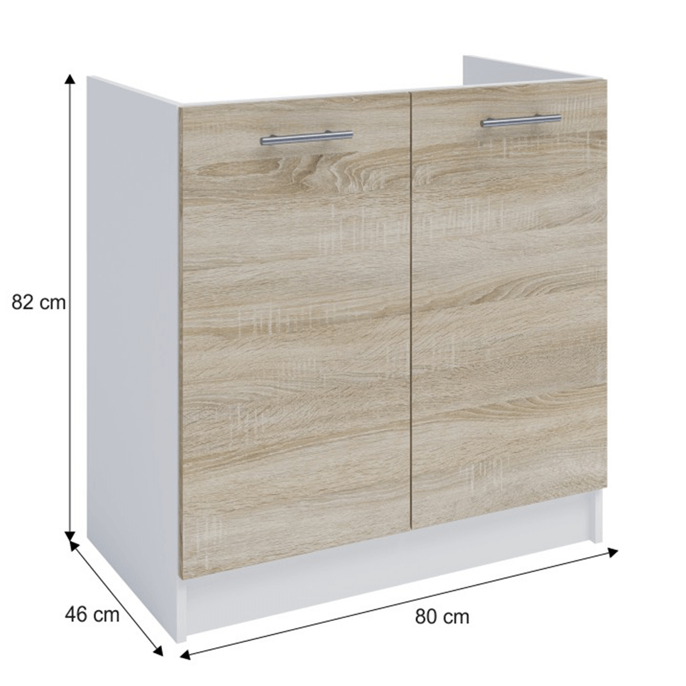 alsószekrény, tölgy sonoma/fehér, FABIANA S - 80ZL