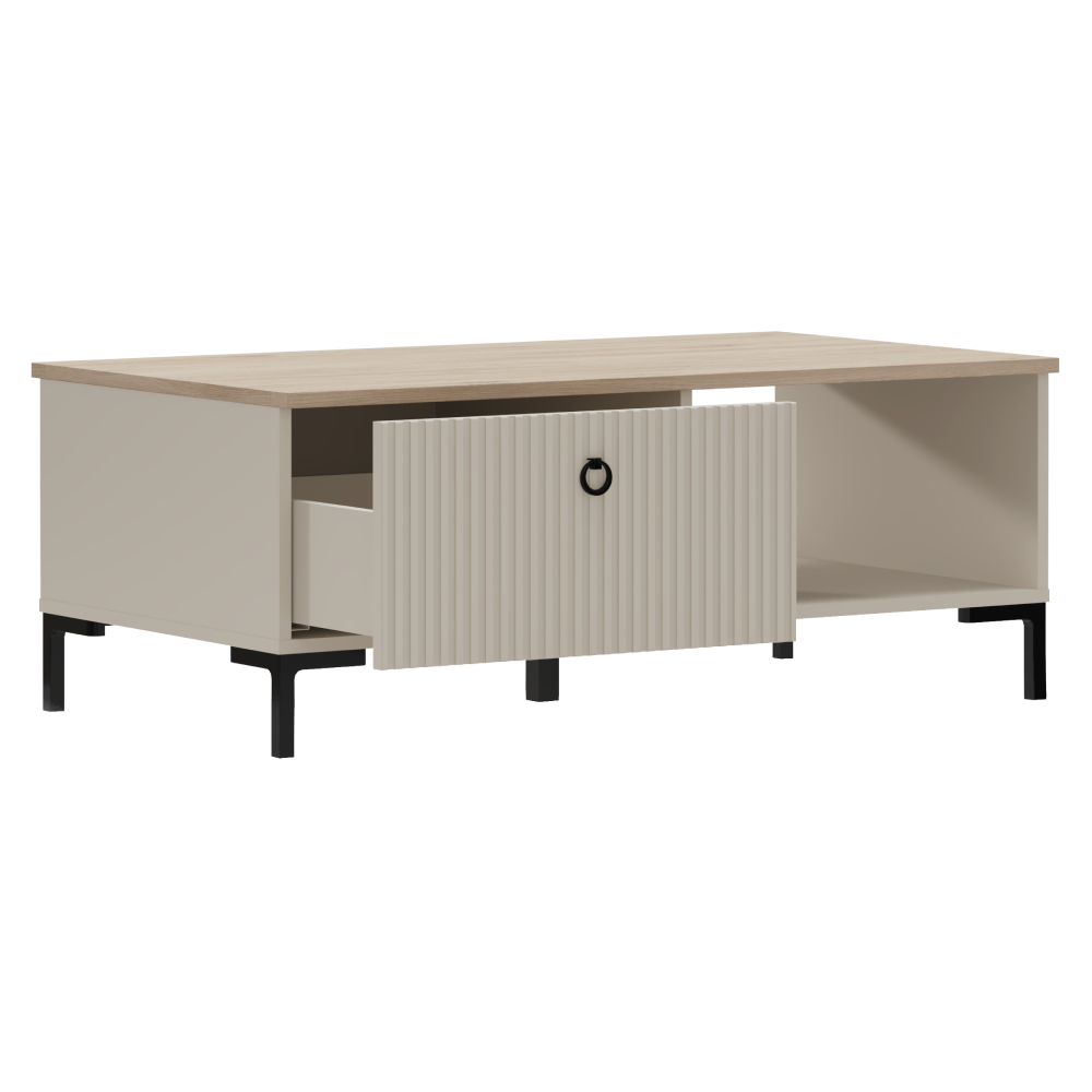 Dohányzóasztal, szürkésbarna Taupe/silverjack tölgy, DOMCA 1S