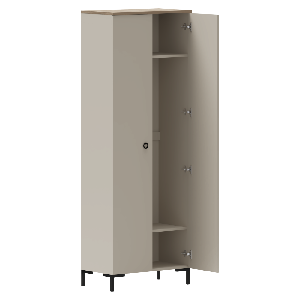 Szekrény, szürkésbarna Taupe/silverjack tölgy, DOMCA 2D