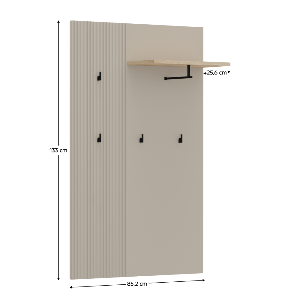 Akasztópanel 85, szürkésbarna Taupe/silverjack tölgy, DOMCA