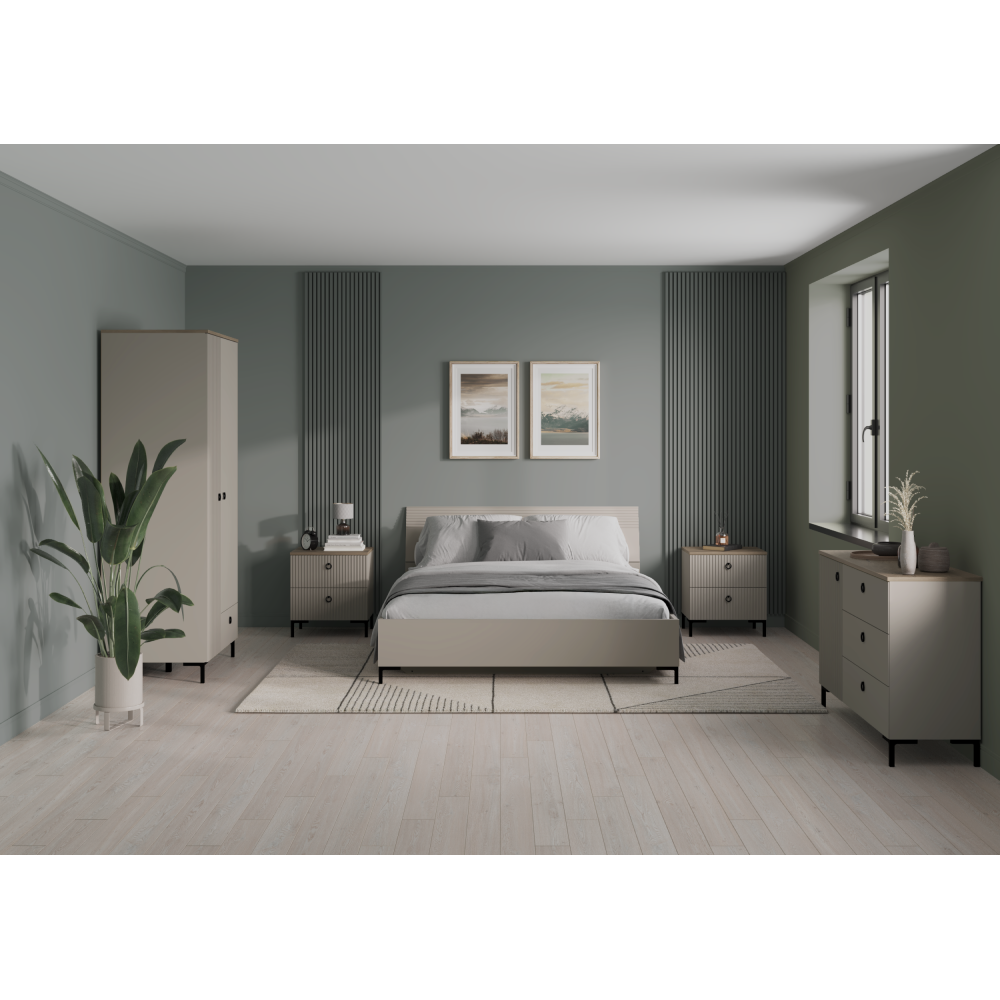 Szekrény, szürkésbarna Taupe/silverjack tölgy, DOMCA 2D