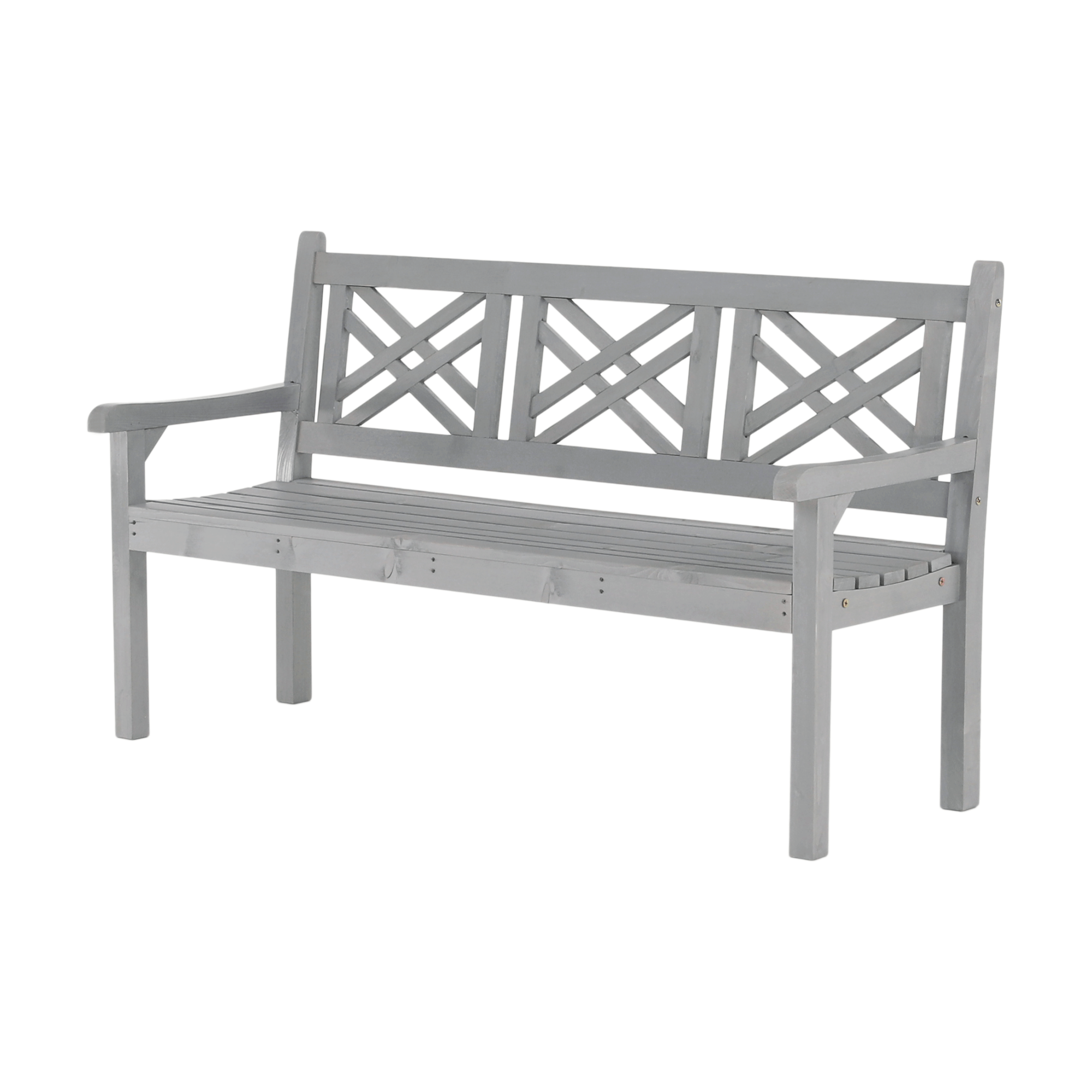 Fából készült kerti pad, szürke, 150 cm, FABLA