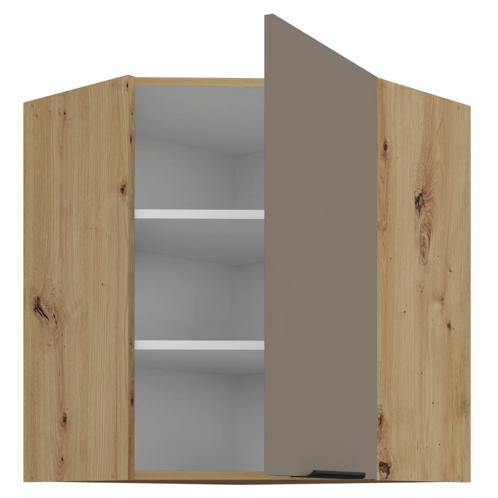Felső sarokszekrény, sandgrau/artisan tölgy, FRISBO 60x60 GN-72 1F
