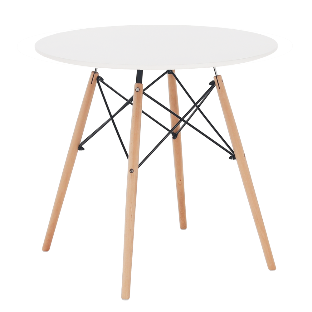 Étkezőasztal, fehér/bükk, átmérő 60 cm, GAMIN NEW 60