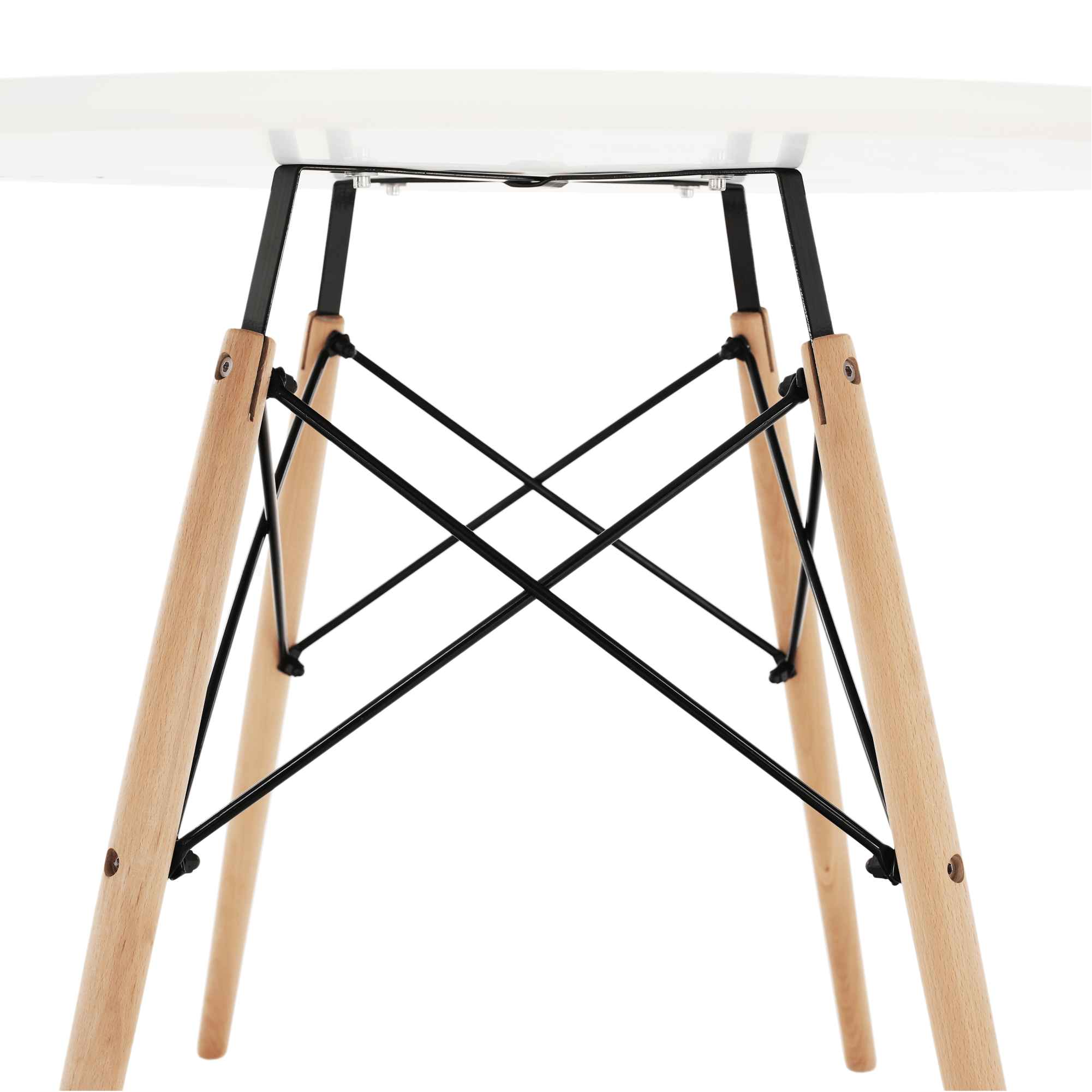 Étkezőasztal,  fehér/bükk, átmérő 80 cm, GAMIN 2 NEW 80