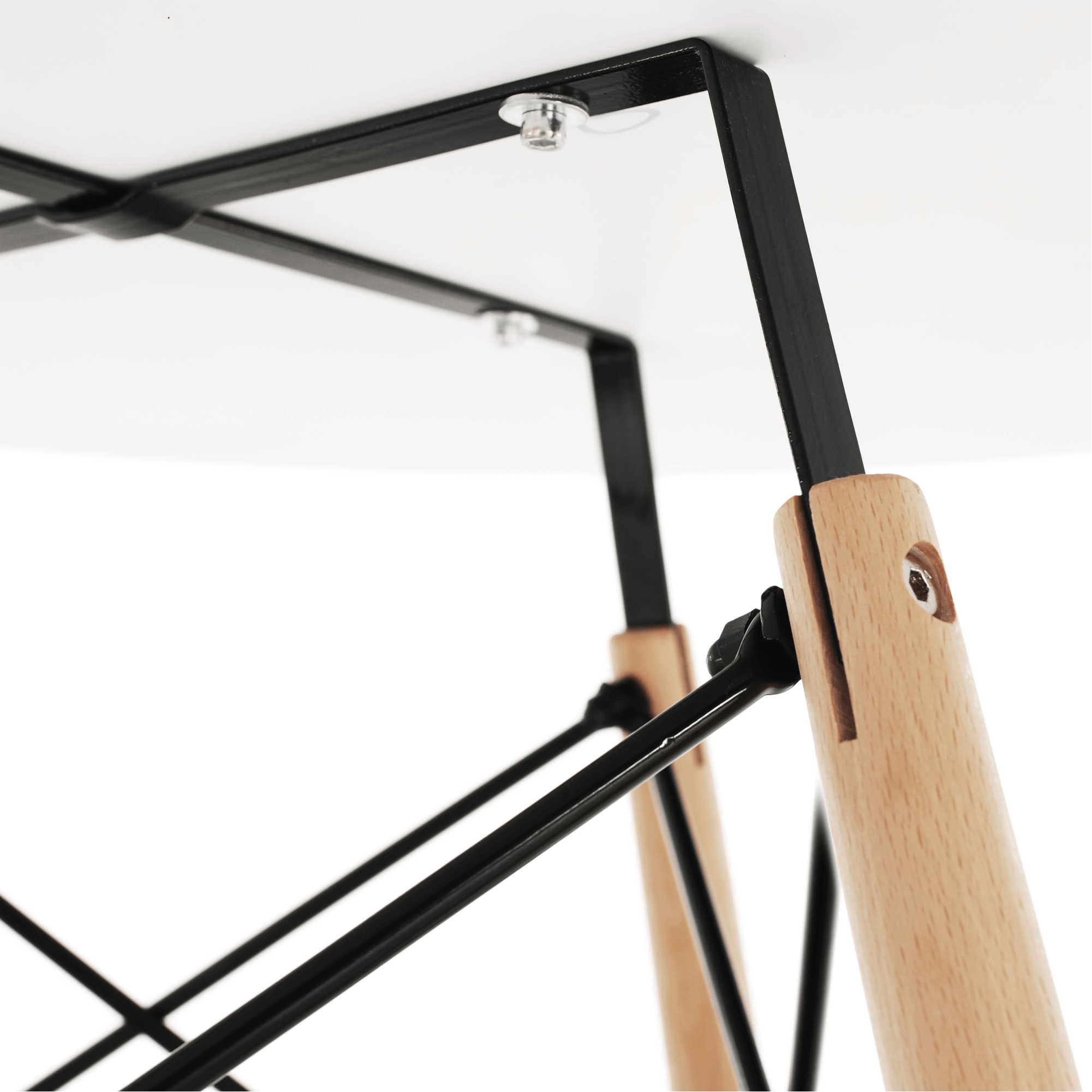 Étkezőasztal,  fehér/bükk, átmérő 80 cm, GAMIN 2 NEW 80