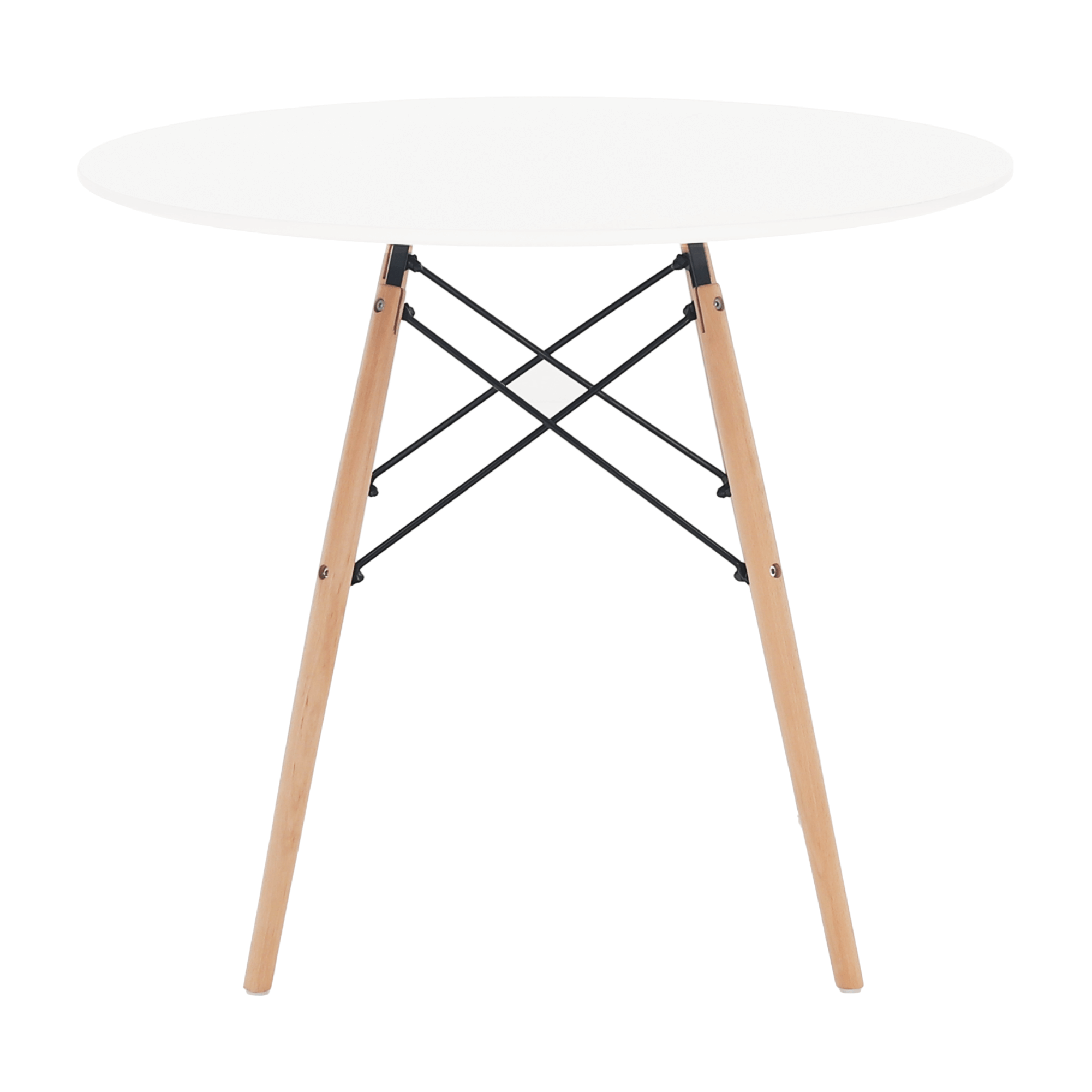 Étkezőasztal,  fehér/bükk, átmérő 80 cm, GAMIN 2 NEW 80