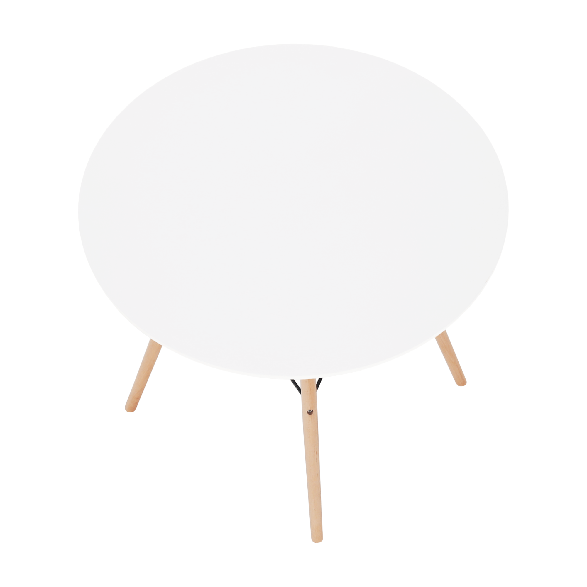 Étkezőasztal,  fehér/bükk, átmérő 80 cm, GAMIN 2 NEW 80