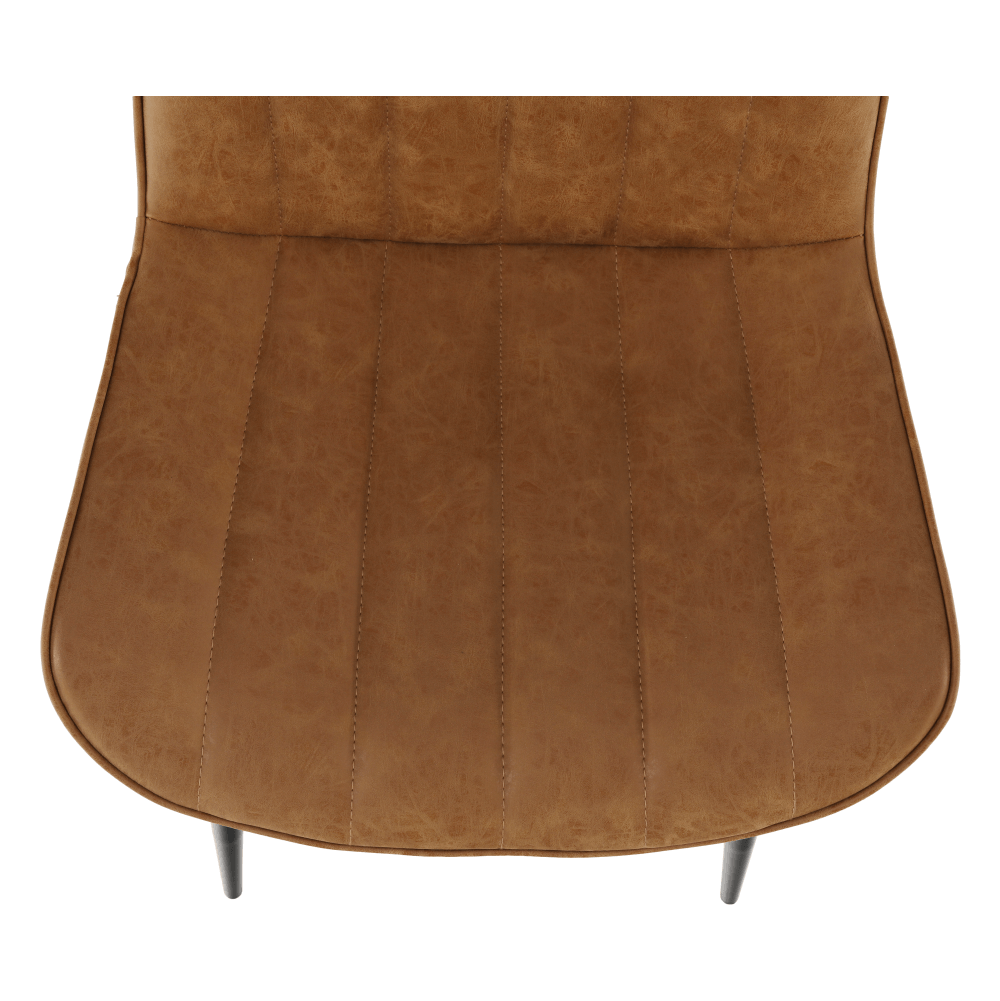 Szék, ekobőr barna camel/fekete, HAZAL