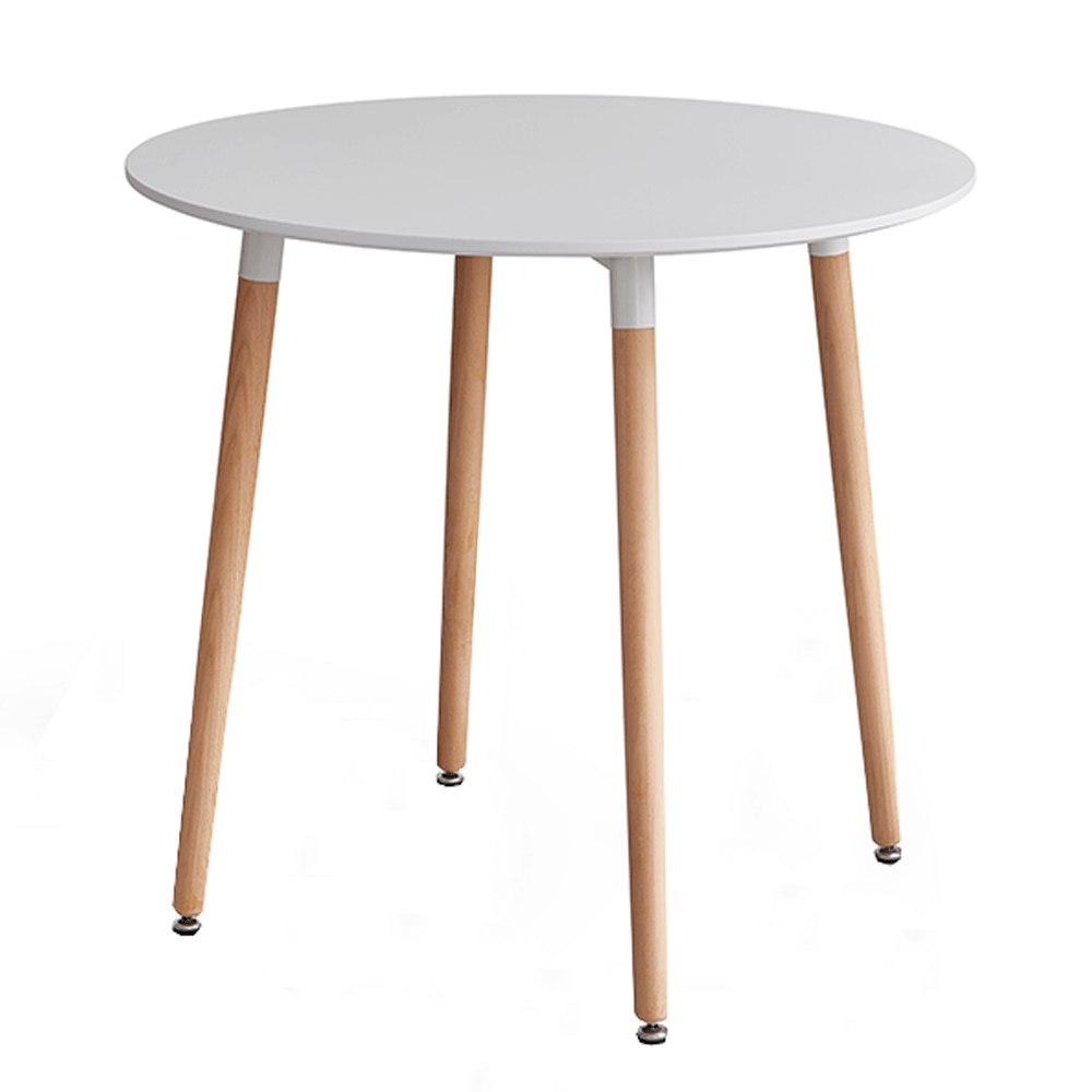 Étkezőasztal, fehér/bükk, átmérő 60 cm, ELCAN NEW TYP 1