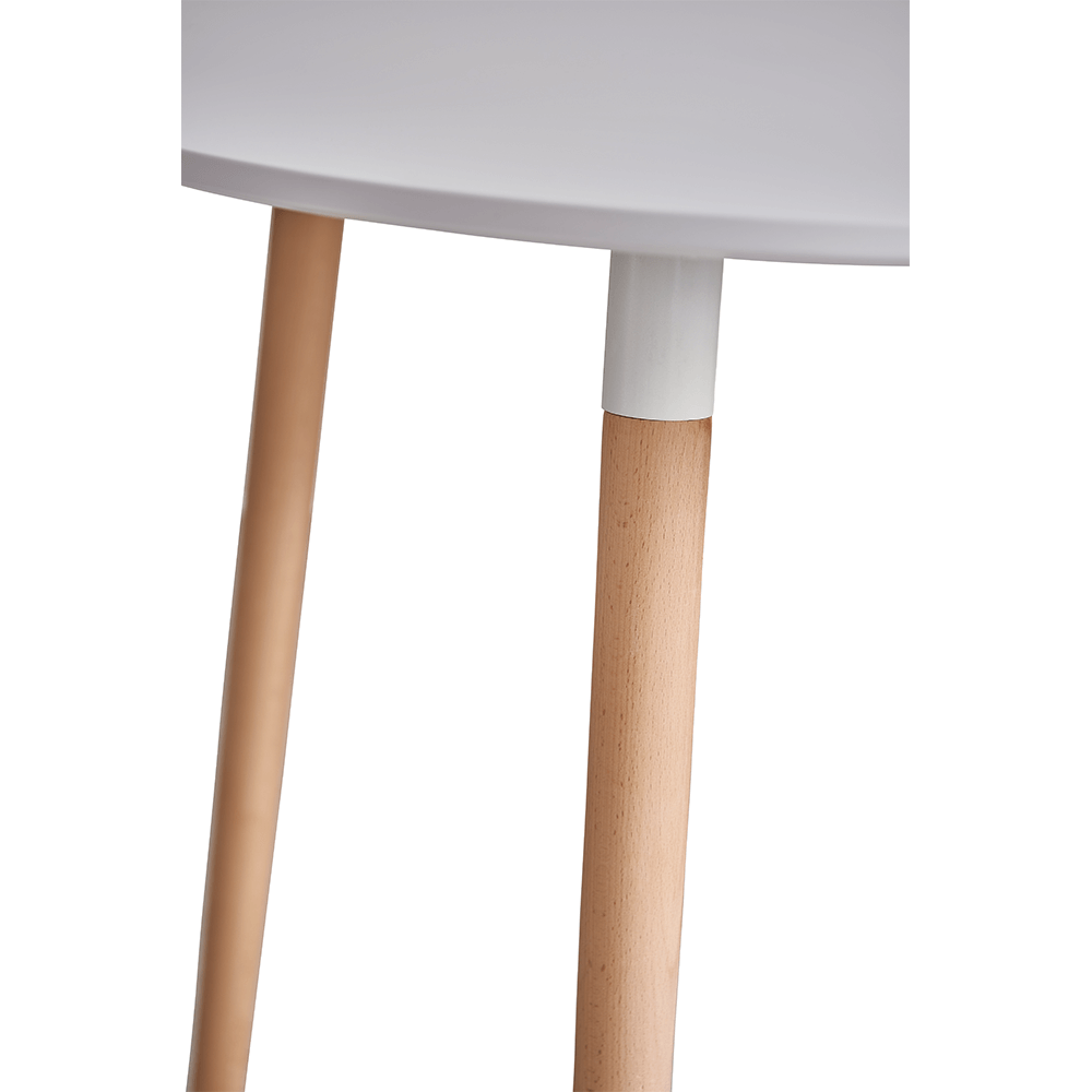 Étkezőasztal, fehér/bükk, átmérő 60 cm, ELCAN NEW TYP 1