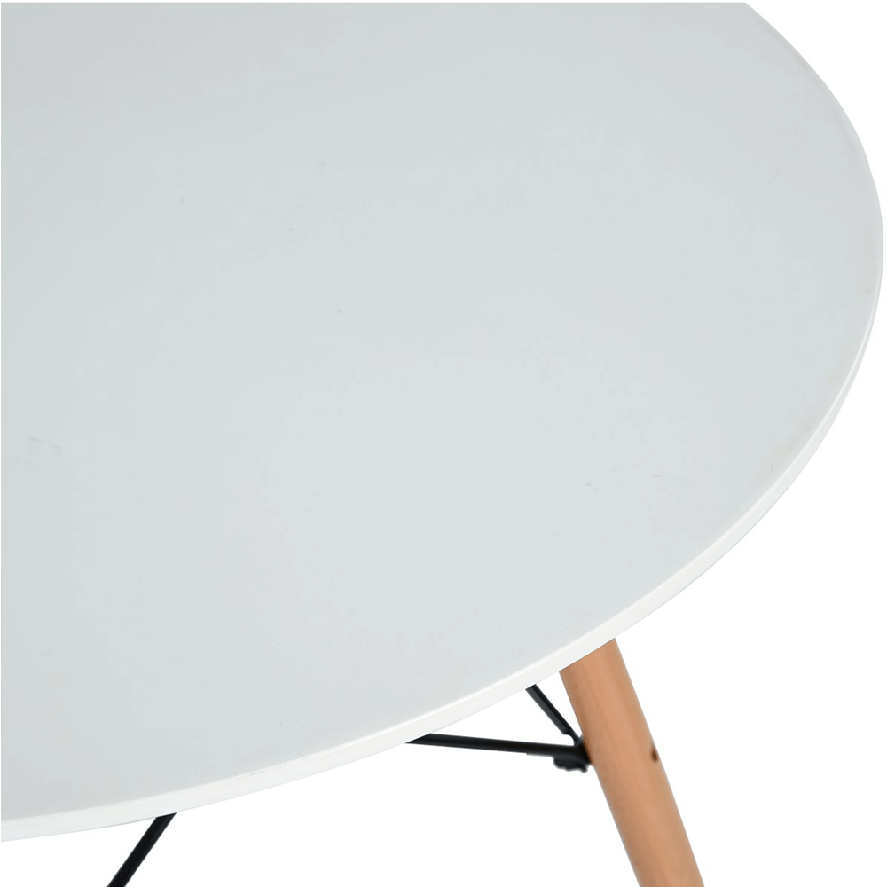 Étkezőasztal, fehér/matt/bükk, átmérő 120 cm, DEMIN NEW