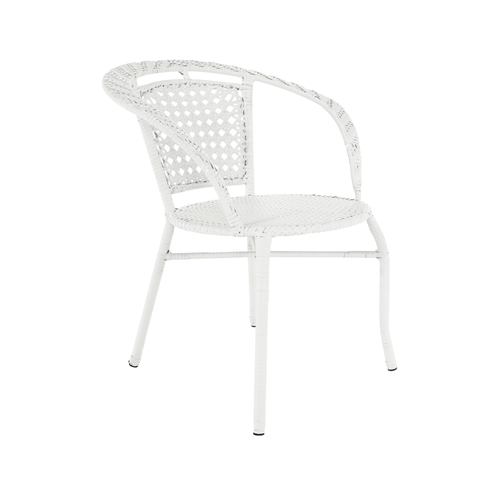 Kerti rattan szett 1+2, fehér, JENAR