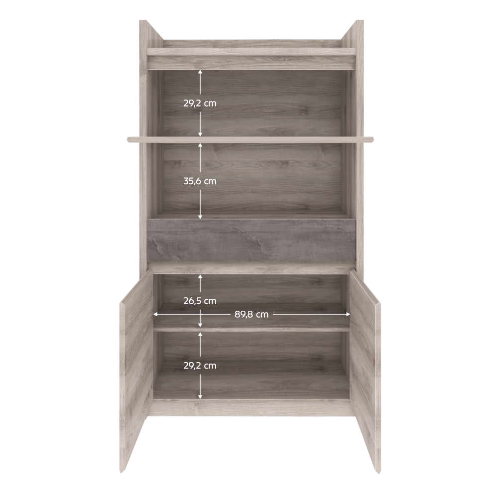 Alacsony vitrin 2D1W1S, nairobi gesztenye/onix, JESI NEW