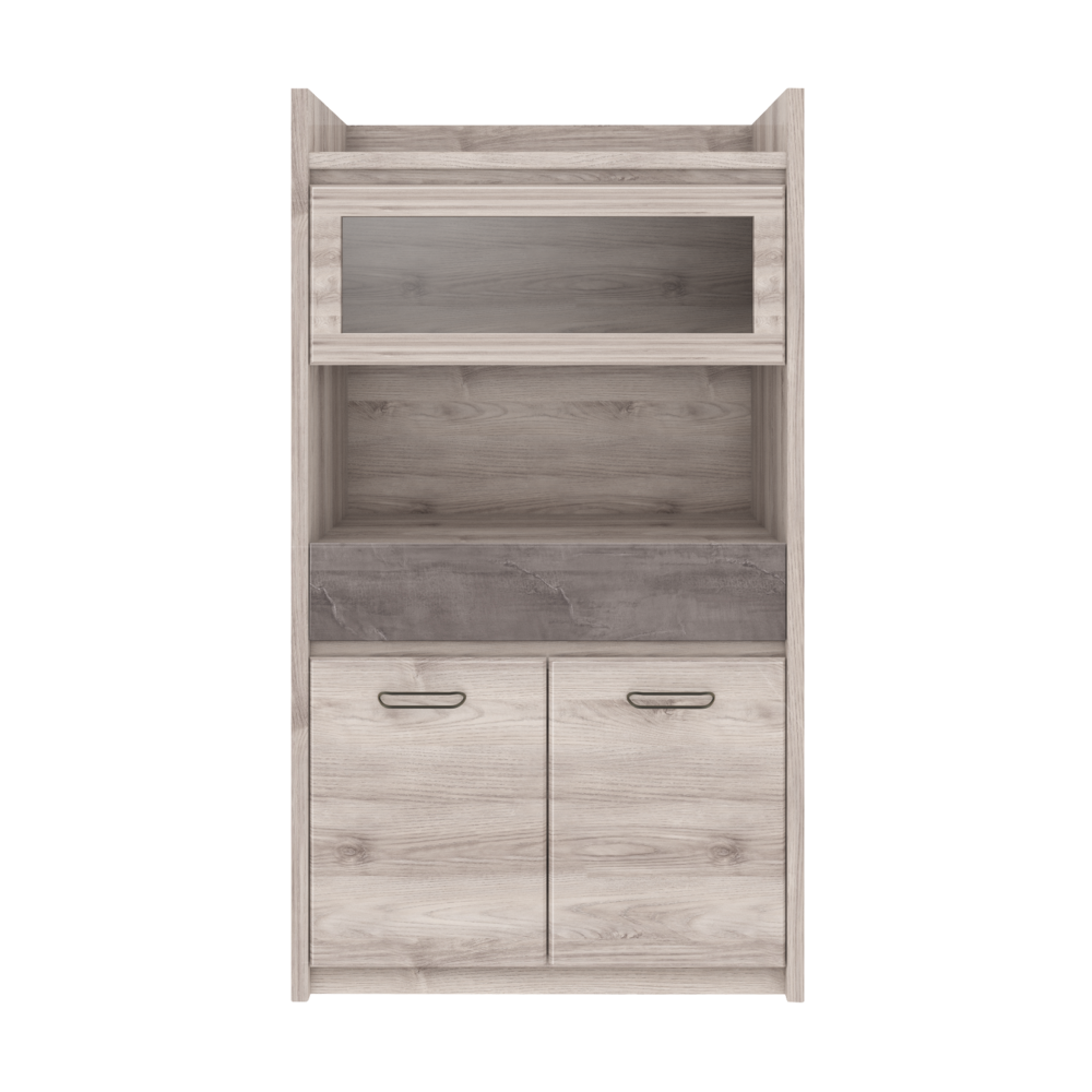 Alacsony vitrin 2D1W1S, nairobi gesztenye/onix, JESI NEW