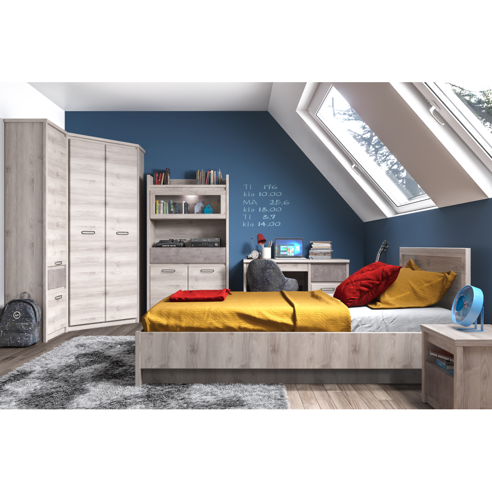 Alacsony vitrin 2D1W1S, nairobi gesztenye/onix, JESI NEW