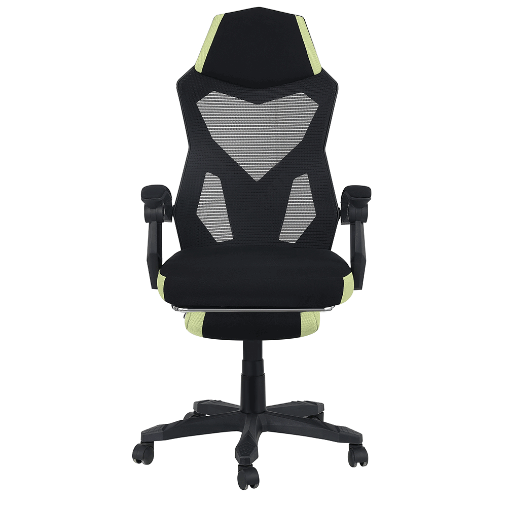 Irodai/gamer szék, fekete/zöld, teherbírás 150 kg, JORIK