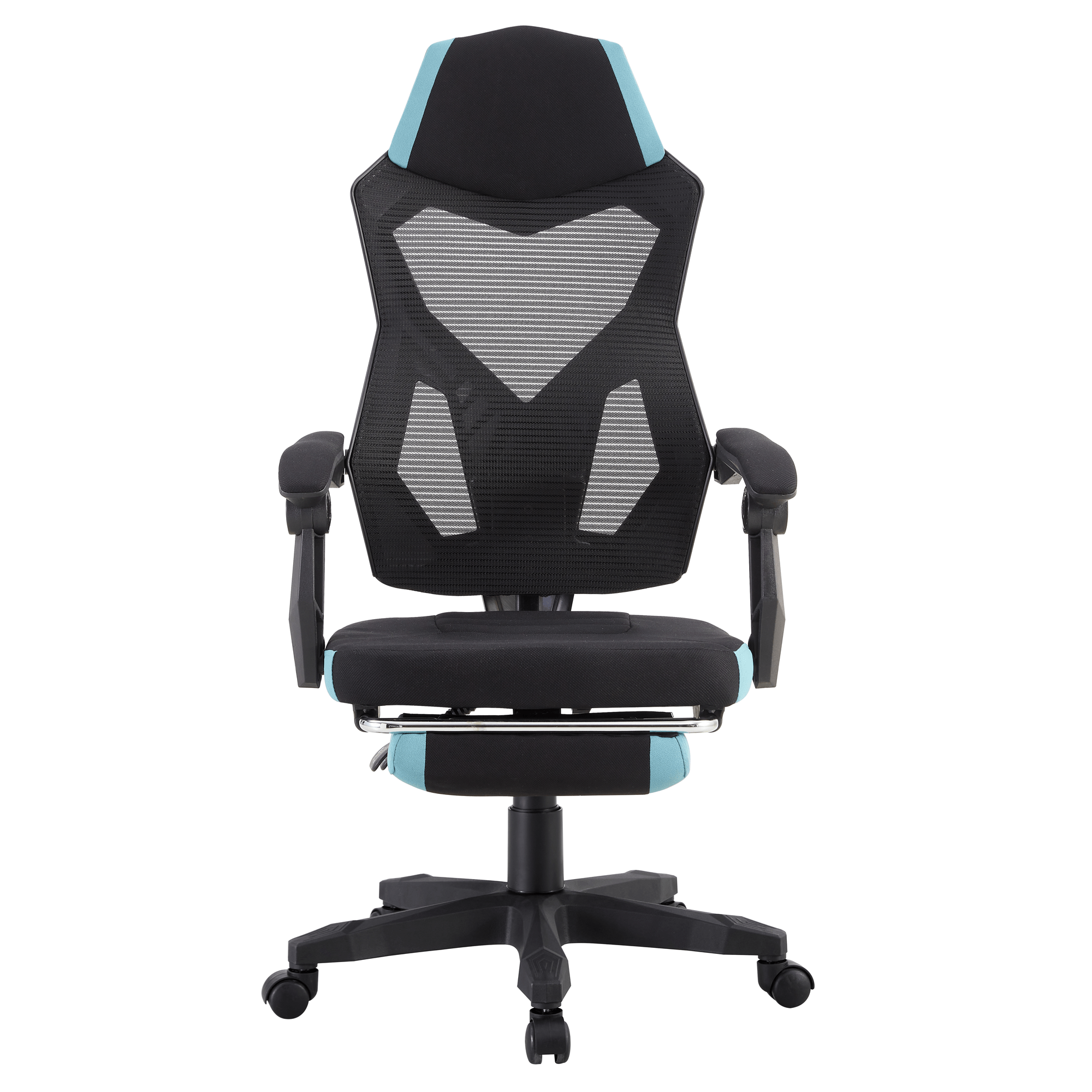 Irodai/gamer szék, fekete/neomint,  teherbírás 150 kg, JORIK NEW