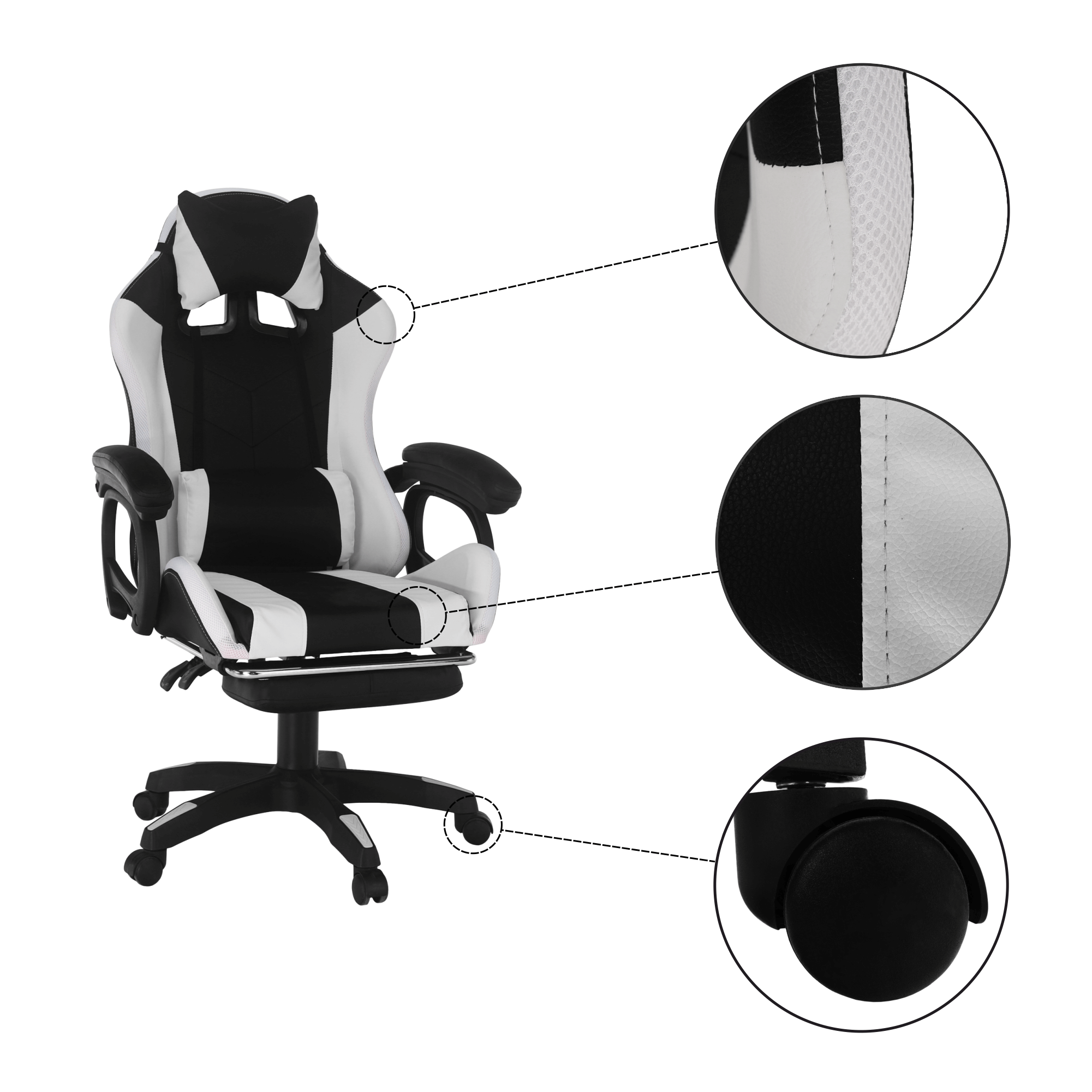 Irodai/gamer szék RGB LED világítással, JOVELA