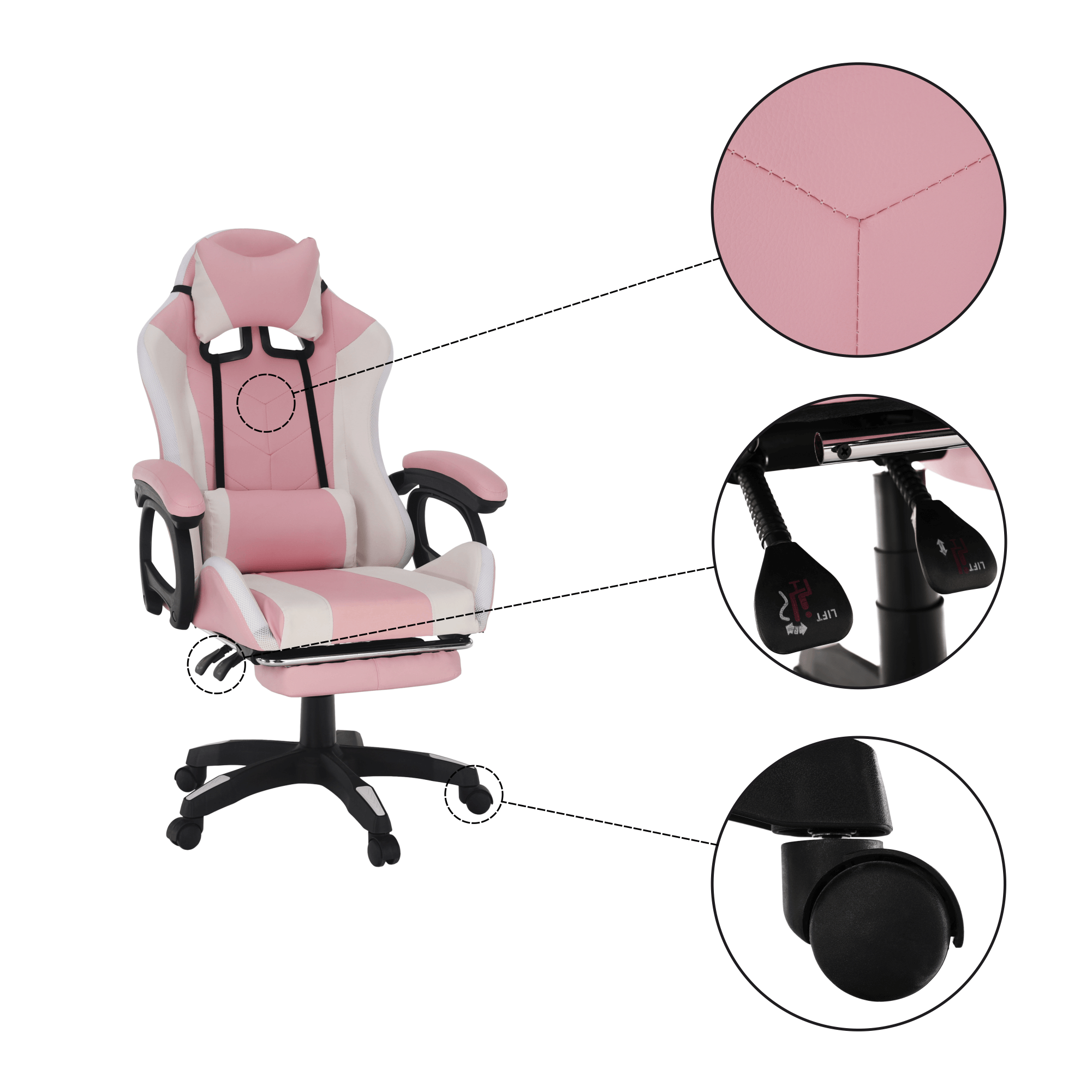 Irodai/gamer szék RGB LED világítással, JOVELA