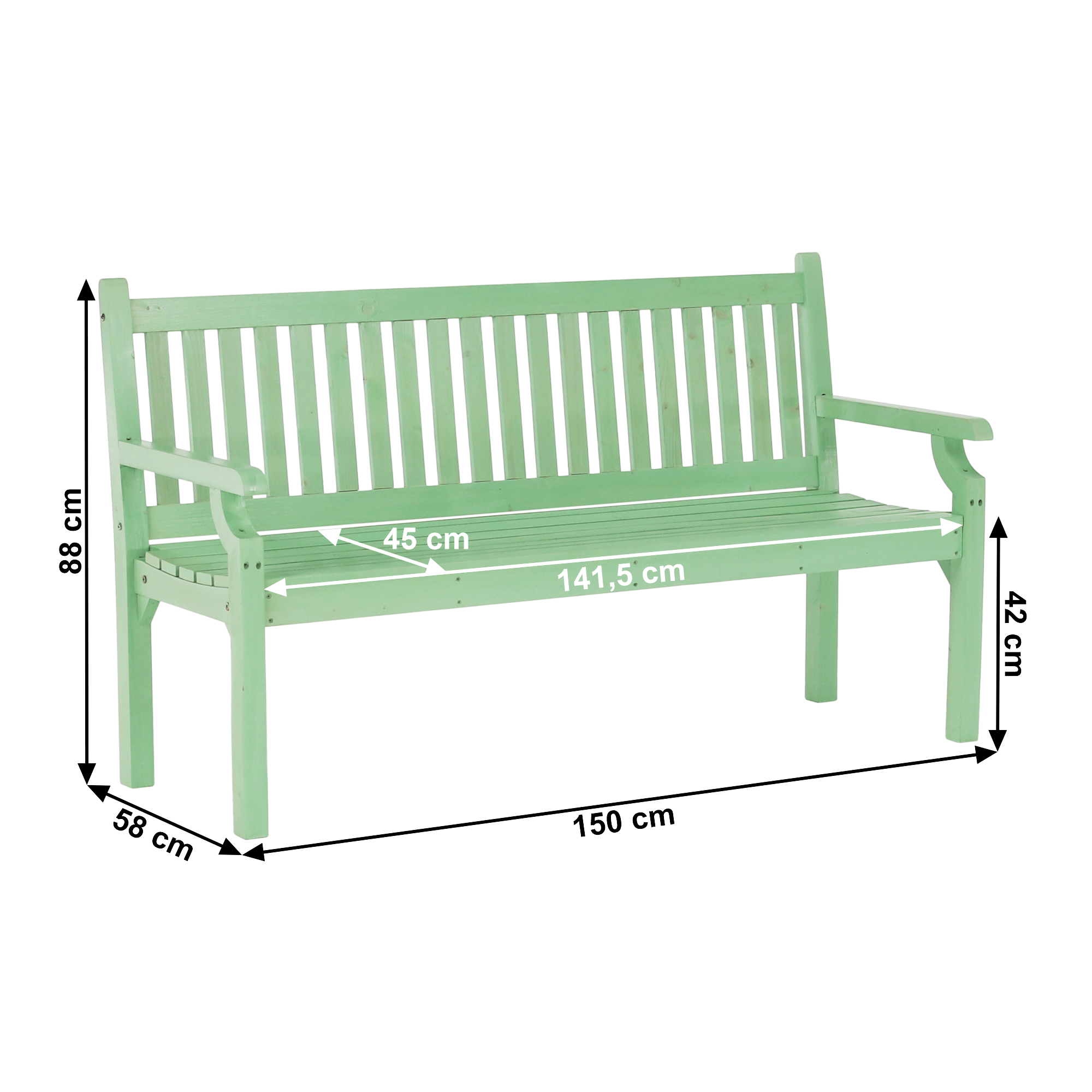 Fából készült kerti pad, neo mint, 150 cm, KOLNA