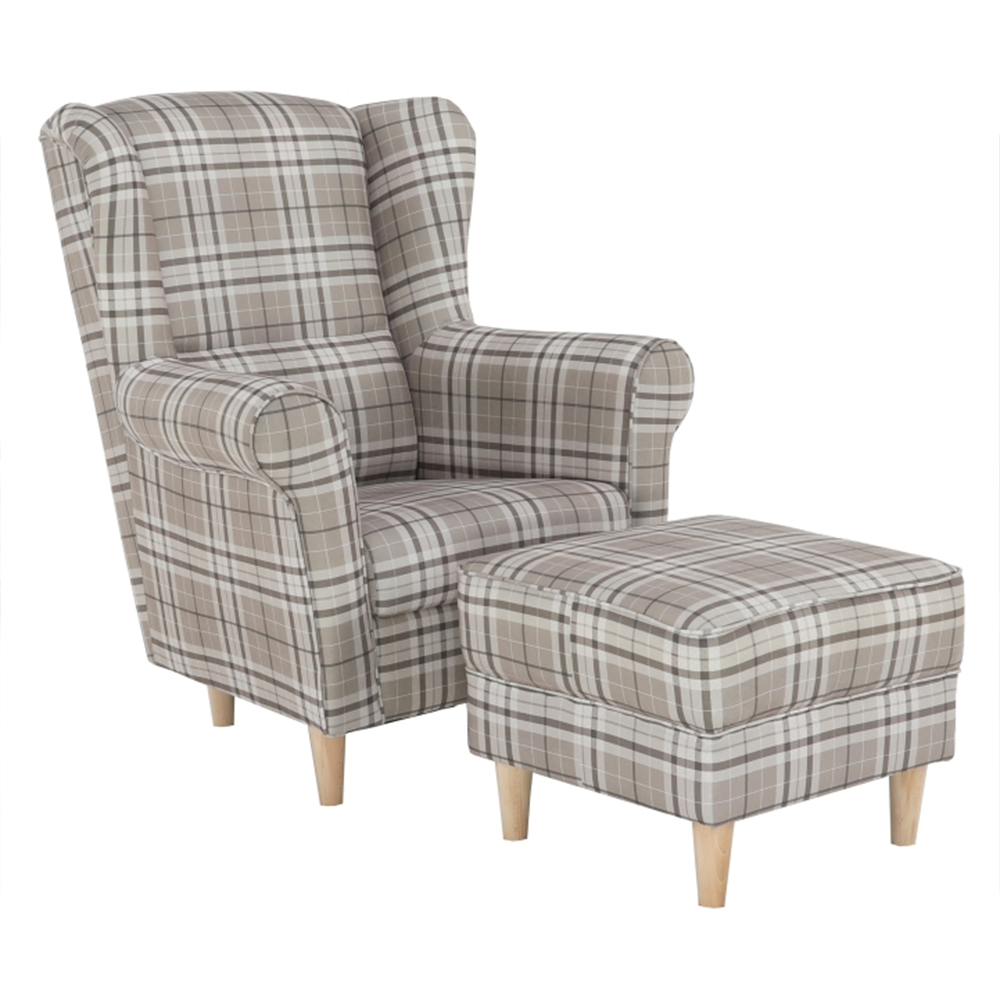 füles fotel puffal, szövet patchwork N1, ASTRID