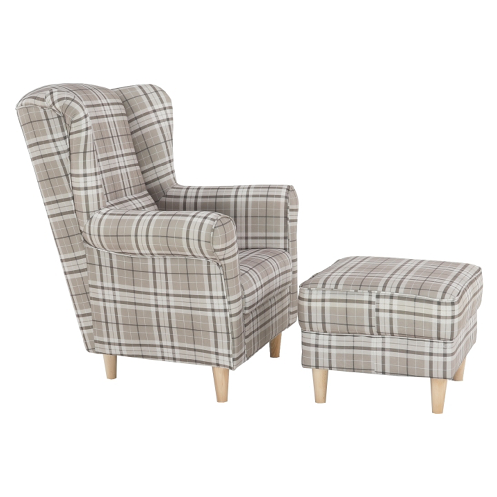 füles fotel puffal, szövet patchwork N1, ASTRID