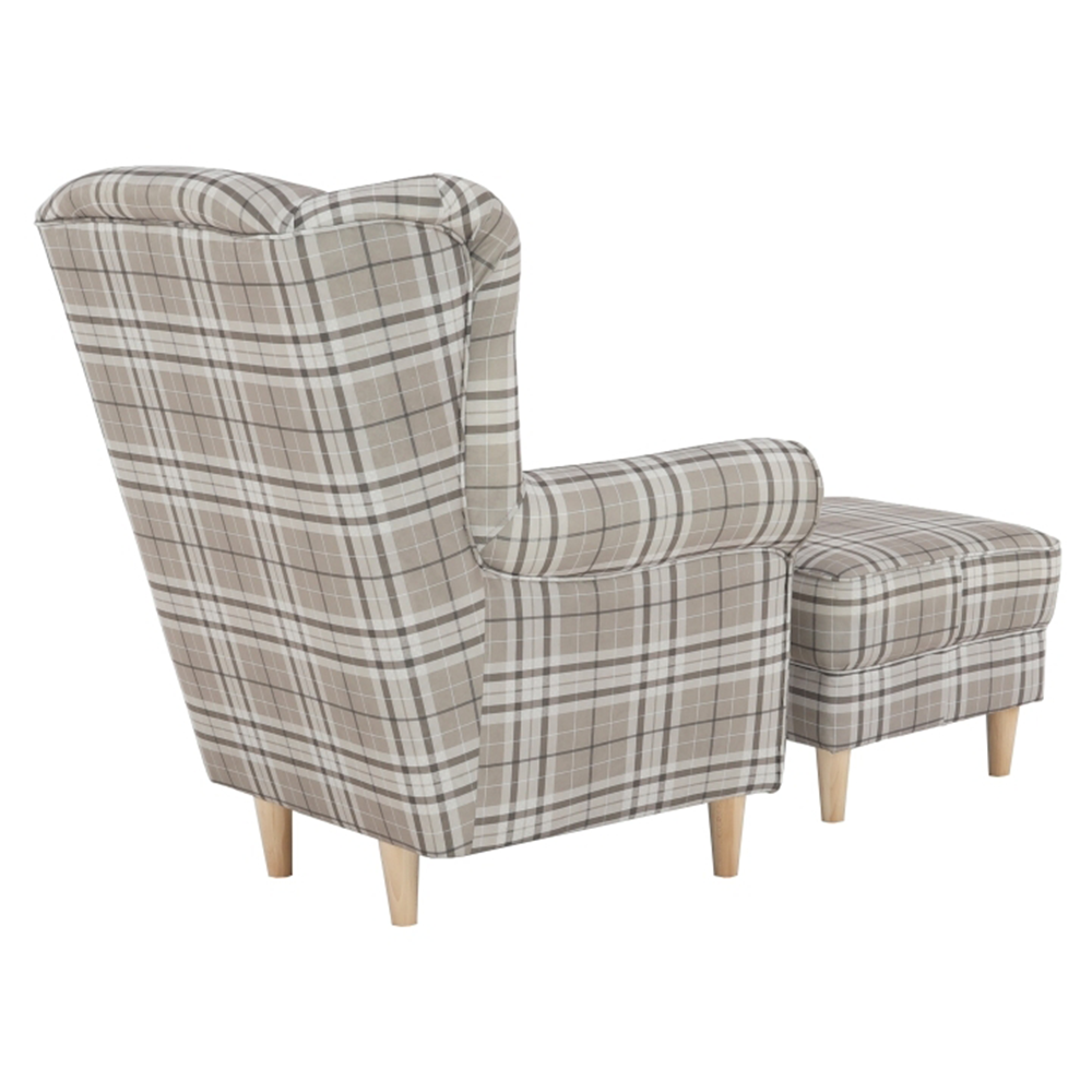 füles fotel puffal, szövet patchwork N1, ASTRID