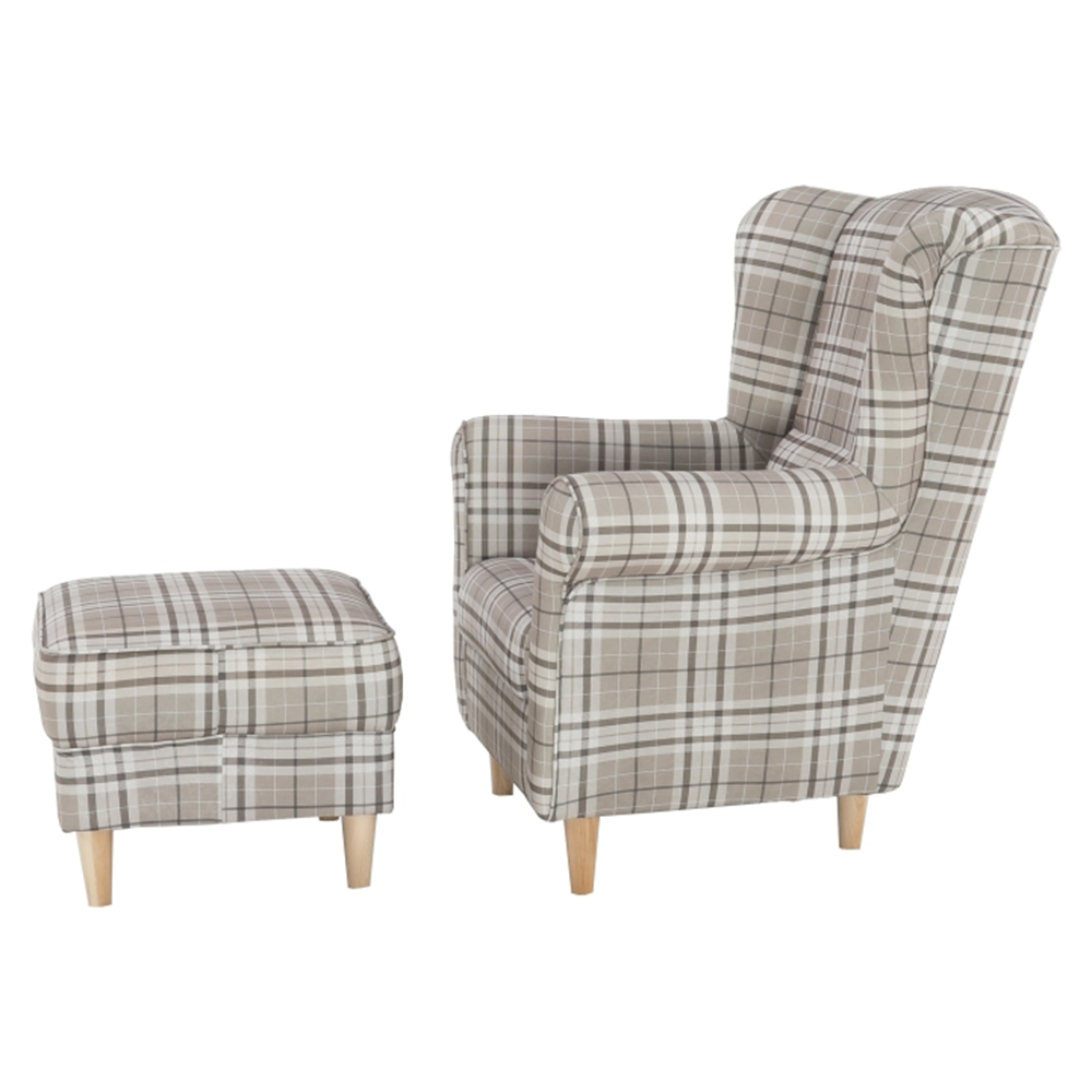 füles fotel puffal, szövet patchwork N1, ASTRID