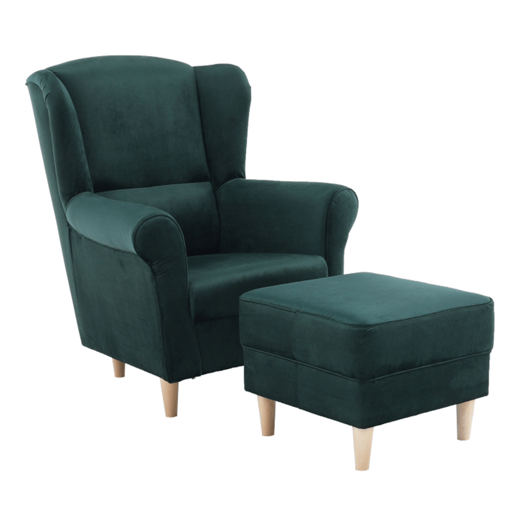 füles fotel puffal, szövet patchwork N1, ASTRID