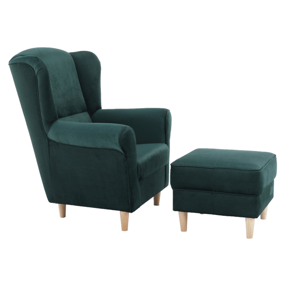 füles fotel puffal, szövet patchwork N1, ASTRID
