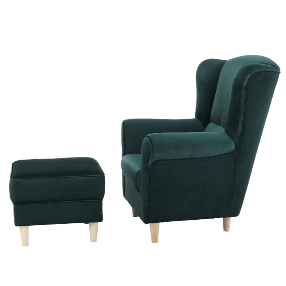 füles fotel puffal, szövet patchwork N1, ASTRID