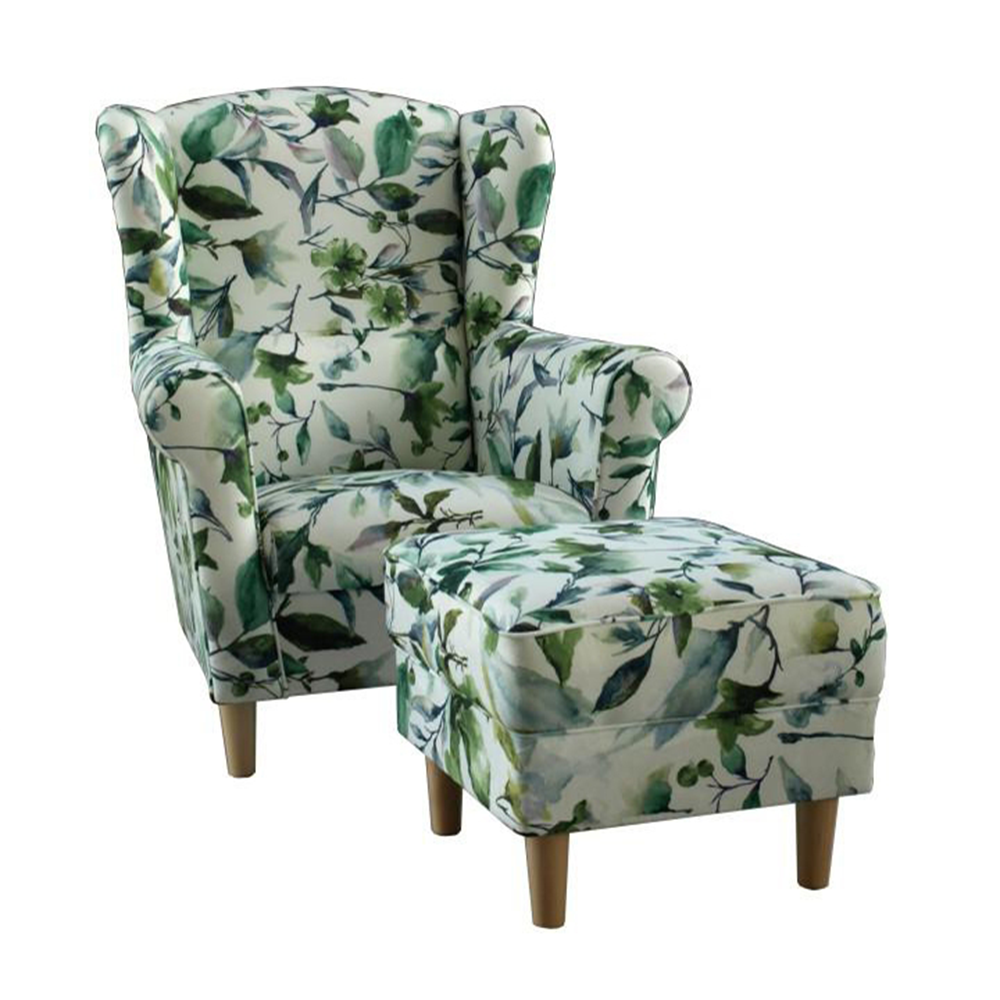 füles fotel puffal, szövet patchwork N1, ASTRID