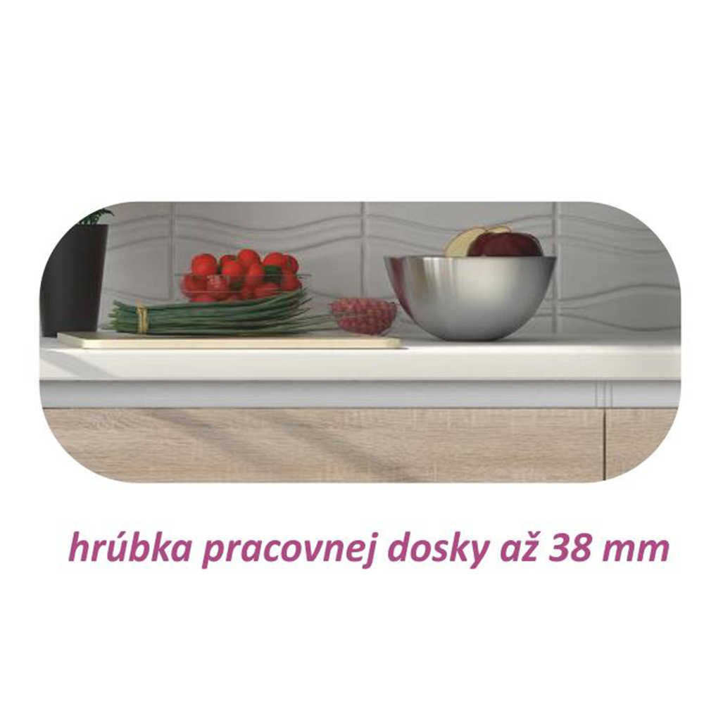 Alsószekrény, fehér magas fényű HG, LINE D803