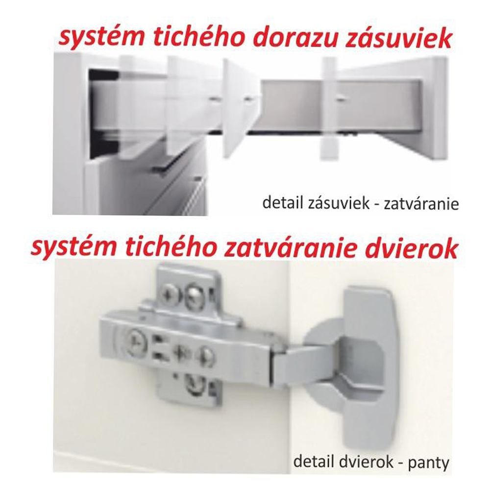 Felsőszekrény, tölgy sonoma/fehér magas fényű HG, jobbos, LINE