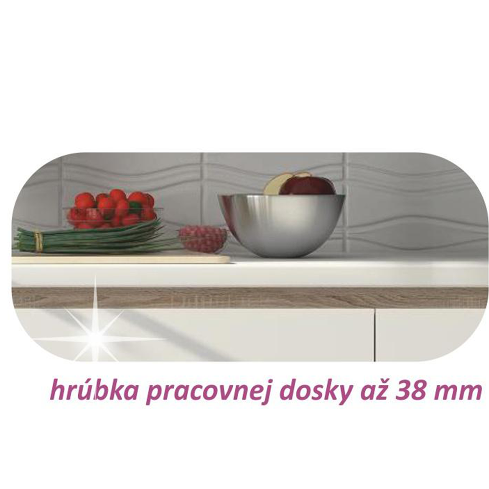 Alsószekrény, fehér magas fényű HG, jobbos, LINE