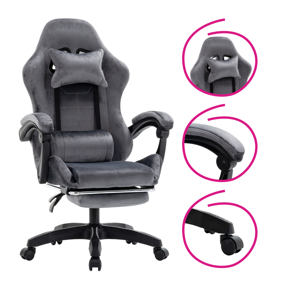 Irodai/gamer szék, szürke, LOPES