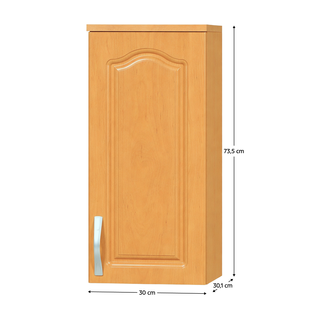 Konyhaszekrény, felső, jobb, égerfa LORA MDF NEW KLASIK W30 / 735