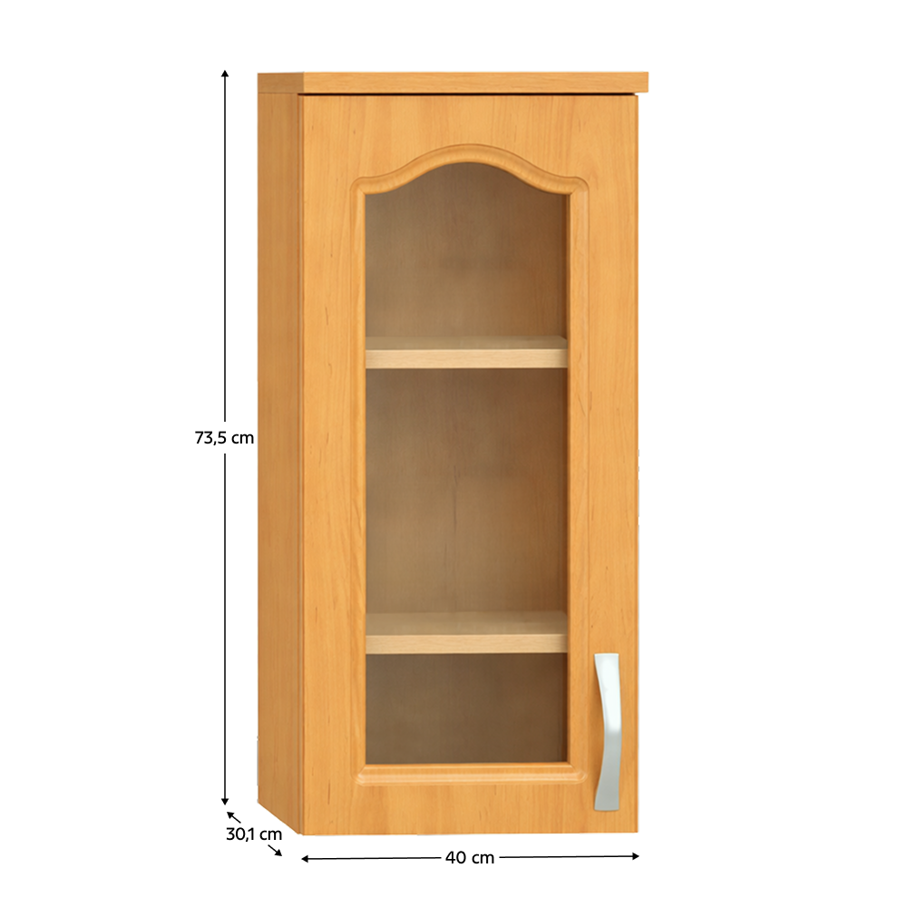 Felső konyhaszekrény, éger, balos, LORA MDF NEW KLASIK W40S