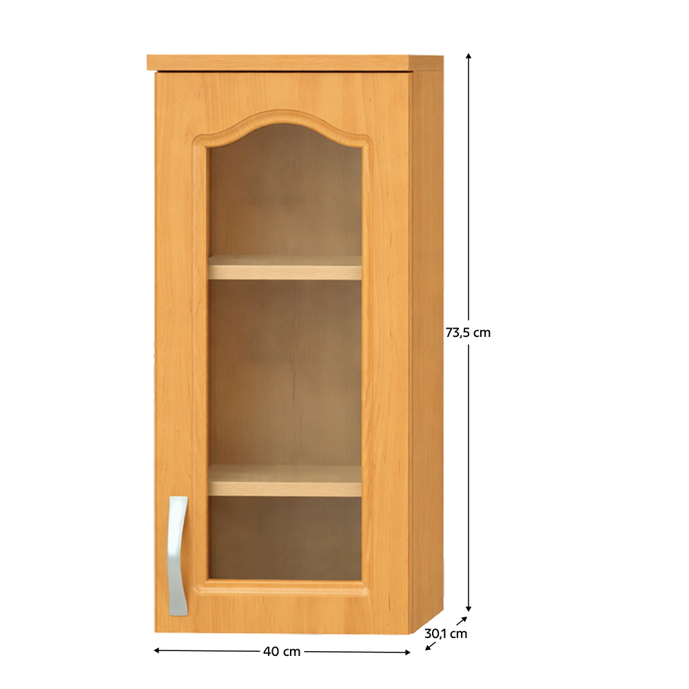 Konyha szekrény, felső, éger, jobbos kivitel, LORA MDF NEW KLASIK W40S