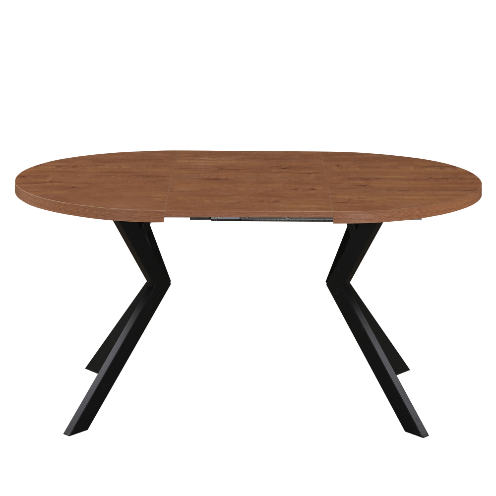 Kihúzható étkezőasztal, fehér/tölgy, 100-250x75,5 cm, LUKOS
