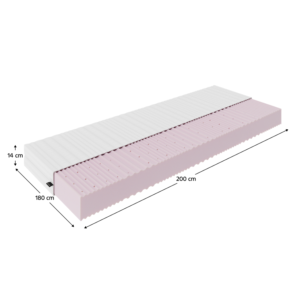 Matrac, habszivacs, 14 cm, 80x200, MAIR