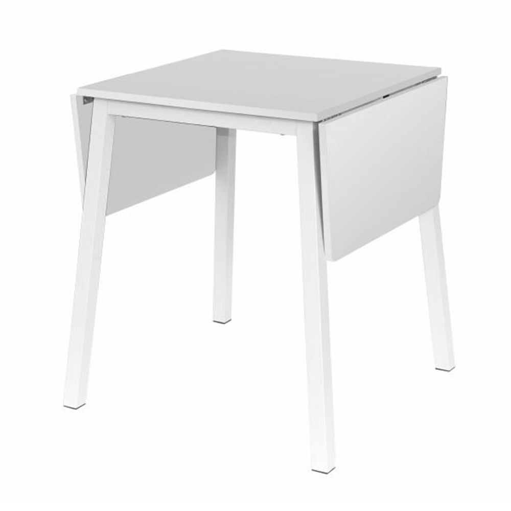 Étkezőasztal, MDF fóliázott/fém, fehér, 60-120x60 cm, MAURO