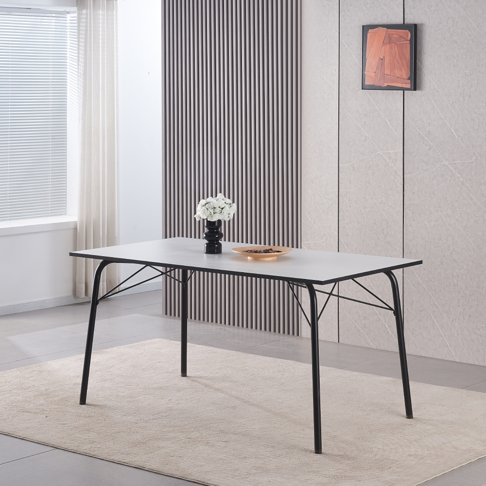 Étkezőasztal, artisan tölgy/fekete, 160x80x75 cm, NALAK TYP 3