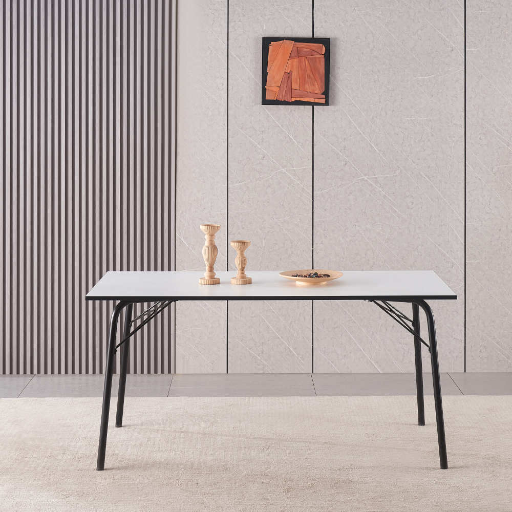 Étkezőasztal, artisan tölgy/fekete, 160x80x75 cm, NALAK TYP 3