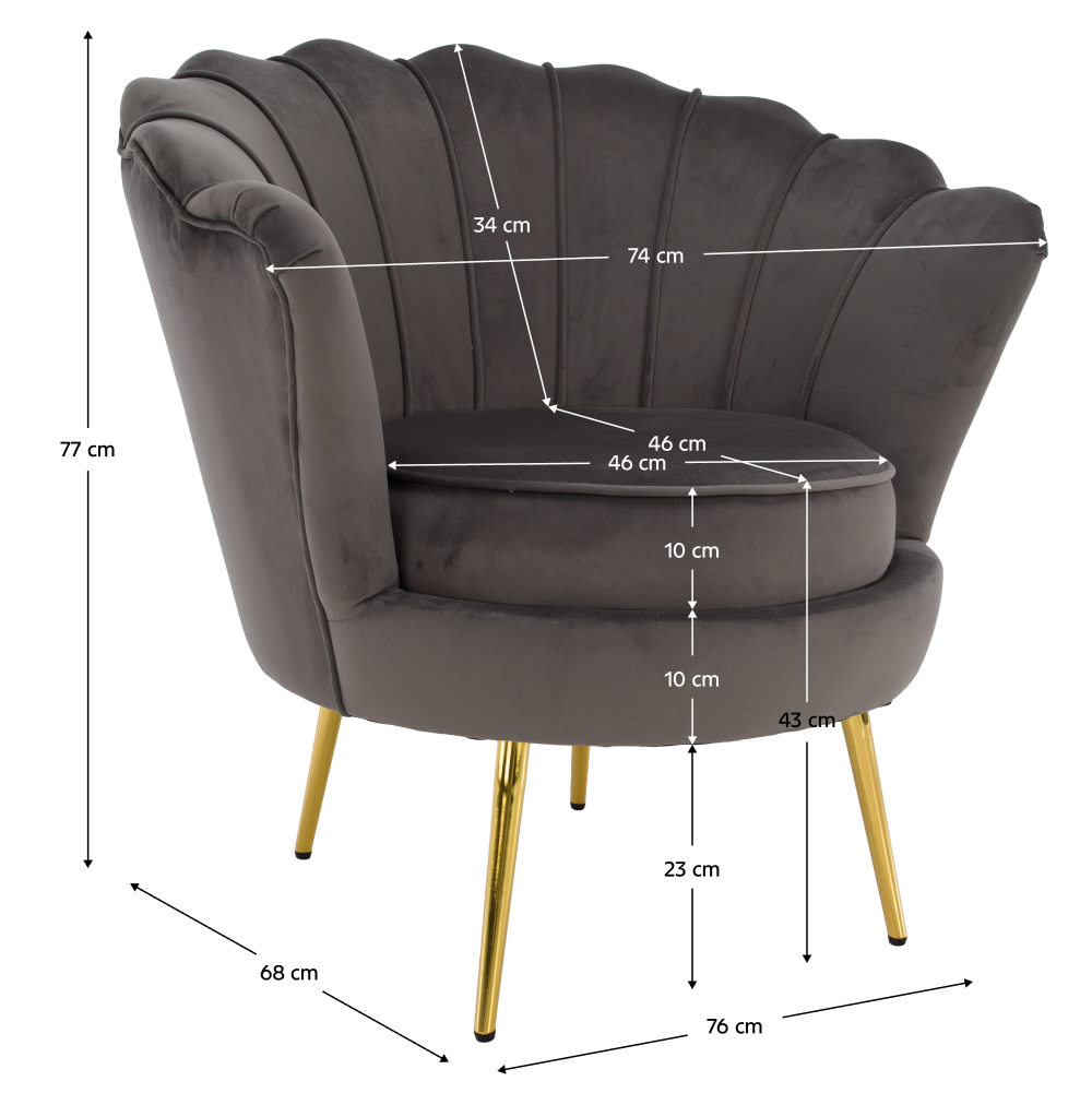 Art-deco stílusú fotel, Velvet szövet/gold arany króm, NOBLEO