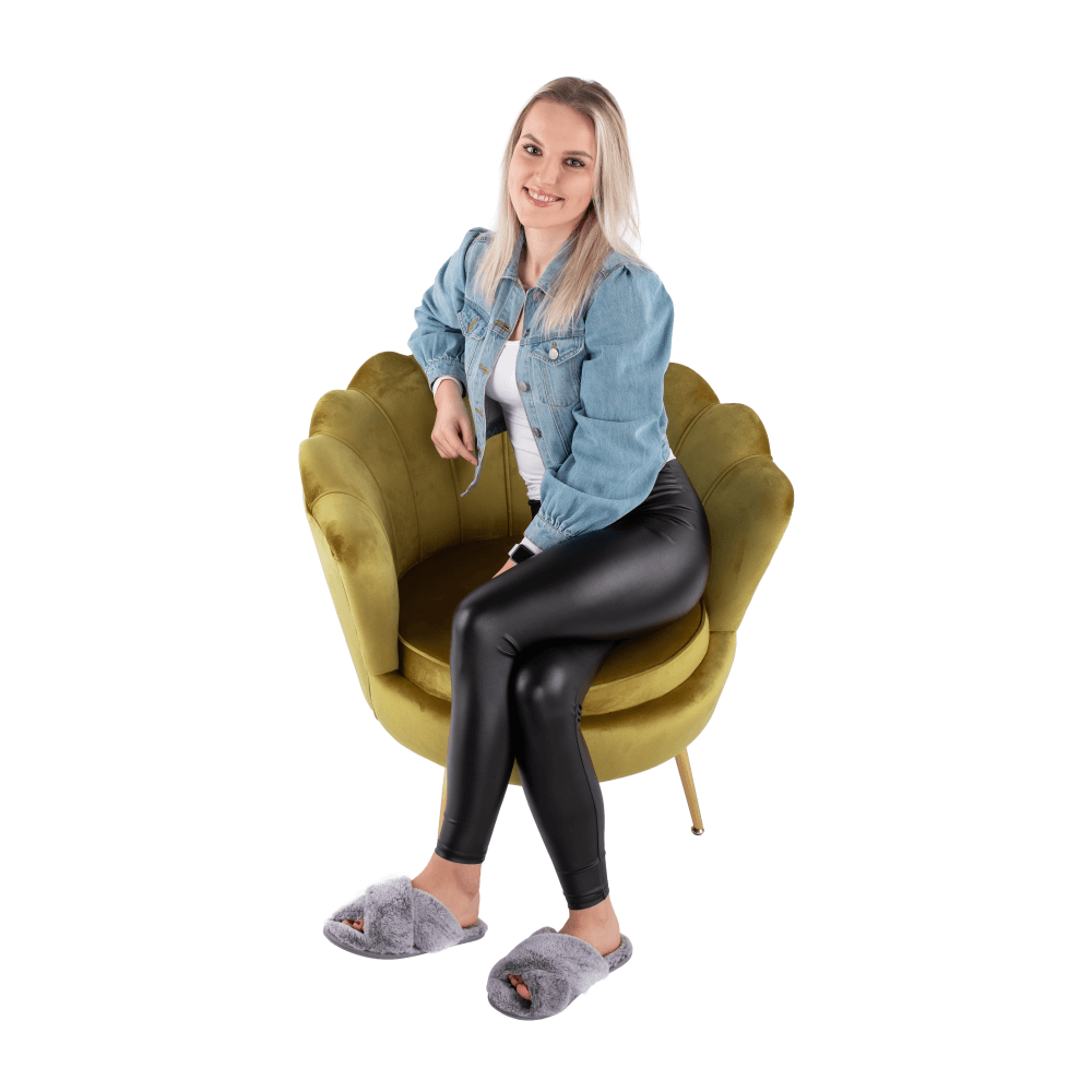 Fotel Art-deco stílusban, smaragd Velvet anyag/gold króm-arany, NOBLIN