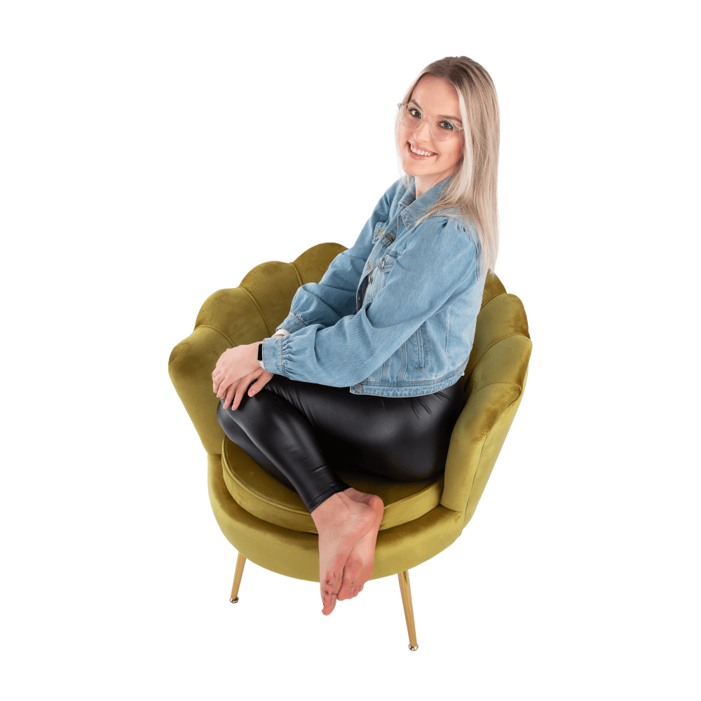 Fotel Art-deco stílusban, smaragd Velvet anyag/gold króm-arany, NOBLIN