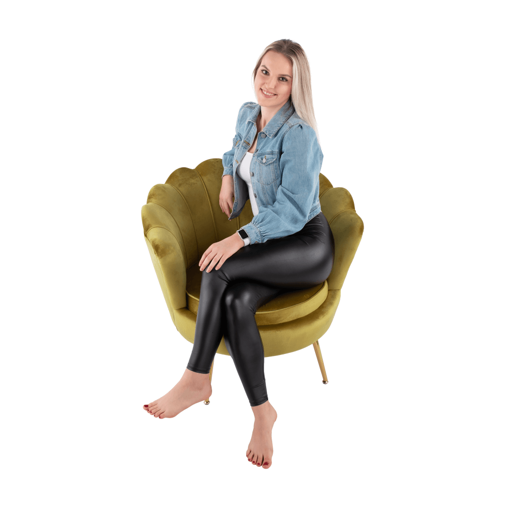 Fotel Art-deco stílusban, smaragd Velvet anyag/gold króm-arany, NOBLIN
